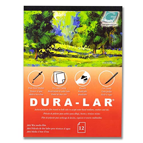 Grafix Dura-Lar Wet Media 48,3 x 61 cm, Block mit 12 Stück – 0,4 cm Folie beschichtet für wasserbasierte Medien, perfekt für Aquarell, Planung von Kompositionen, Malflächen oder Drucken. Grafix Dura-Lar Wet Media 48,3 x 61 cm, Block mit 12 Stück – 0,4 cm Folie beschichtet für wasserbasierte Medien, perfekt für Aquarell, Planung von Kompositionen, Malflächen oder Drucken. von Grafix
