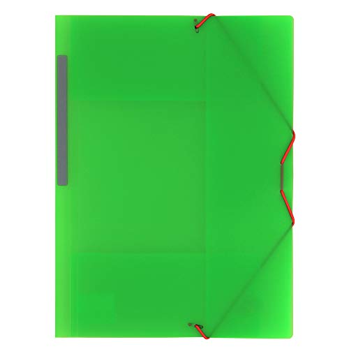 Grafoplás 04801221-carpeta Kunststoff mit Gummizug und 3 Klappen, grün, A4 von Grafoplás