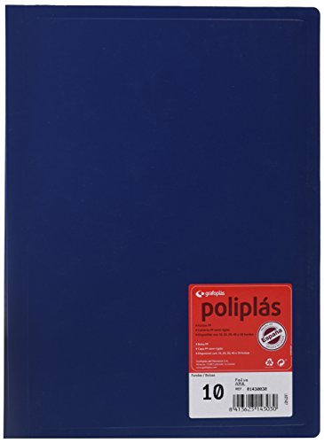 Grafoplas 1155765 Ringordner mit 10 Taschen, blau von Grafoplás
