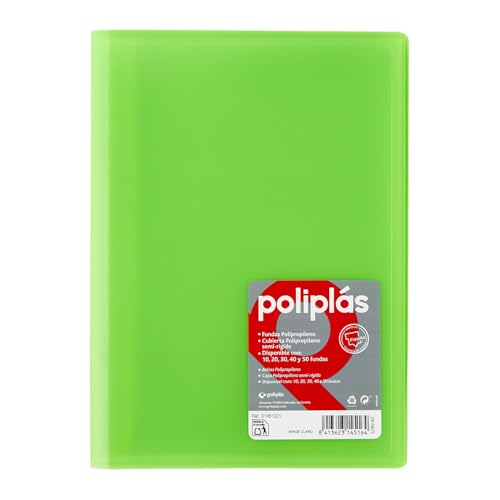 Grafoplas 1331221 – Mappe mit 30 Hüllen, A4, Einband PP, hellgrün von Grafoplás
