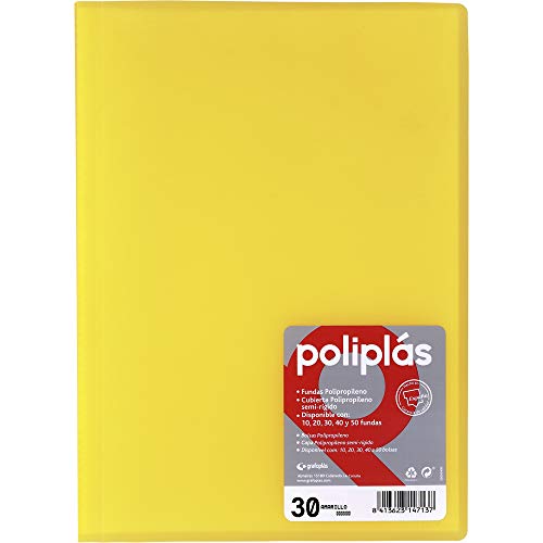Grafoplas 1331260 – Mappe mit 30 Hüllen, A4, Einband PP, gelb von Grafoplas