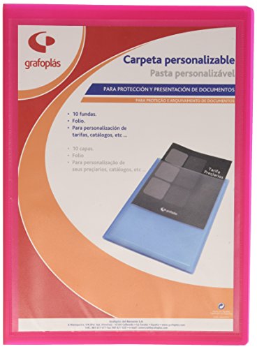 Grafoplas 1431554 – Mappe mit 20 Hüllen, Foolscap, Einband PP, Fuchsia von Grafoplas