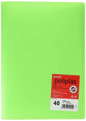 Grafoplas 1441625 – Mappe mit 40 Hüllen, Foolscap, Einband PP, grün neon von Grafoplás