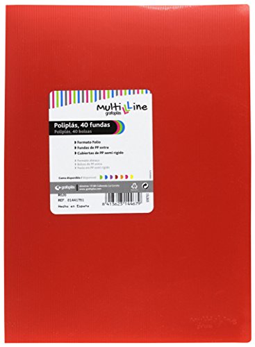 Grafoplas 1441751 – Mappe mit 40 Hüllen, Foolscap, Einband PP, rot von Grafoplas