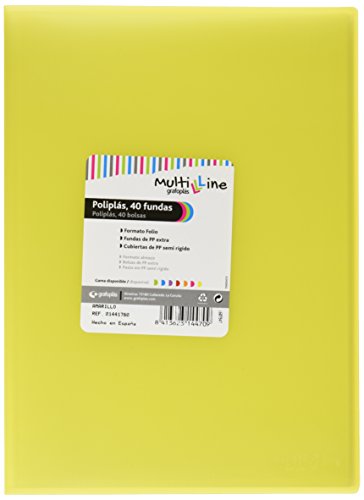 Grafoplas 1441760 – Mappe mit 40 Hüllen, Foolscap, Einband PP, gelb von Grafoplás