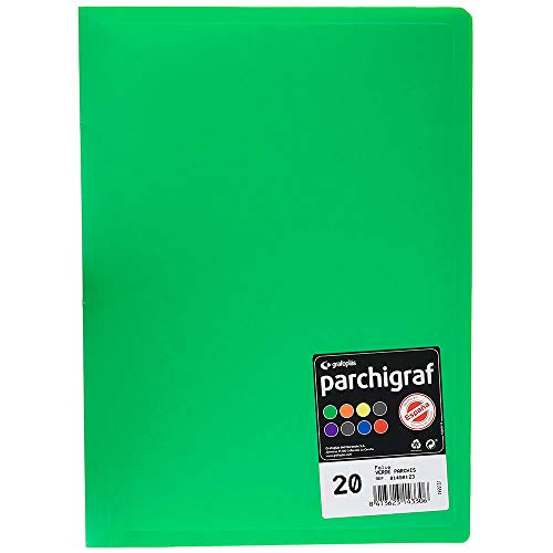 Grafoplas 1450123 – Mappe mit 20 Hüllen, Foolscap, Einband PP, grün Ludo von Grafoplas