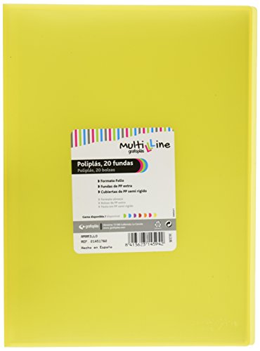 Grafoplas 1451760 – Mappe mit 20 Hüllen, Foolscap, Einband PP, gelb von Grafoplas