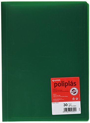 Grafoplas 1470020 – Mappe mit 30 Hüllen, Foolscap, Einband PP, grün von Grafoplás