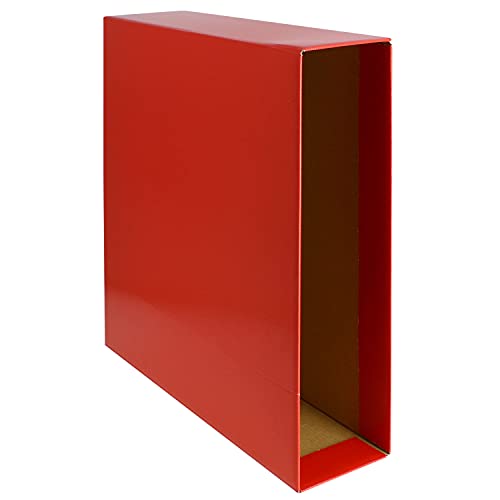 Grafoplás 17171351 Aktenordner-Boxen, Graphitfarben, Rot, Folio-Größe, Rücken 85 mm, 12 Stück von Grafoplás