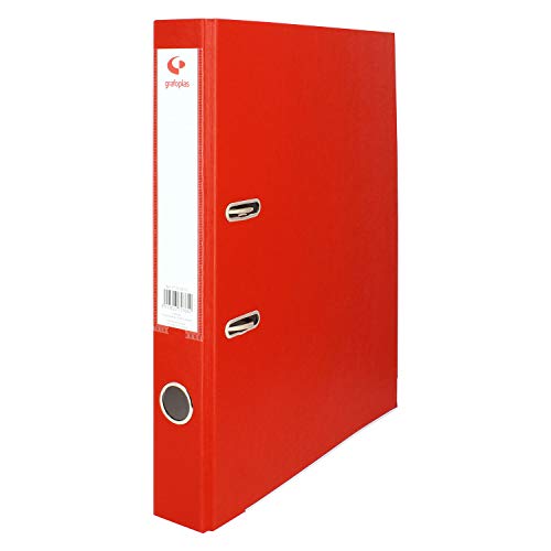 Grafoplás 27269351 Hebel-Ordner, A4, Ringe 45 mm, rot, gefüttert mit Polypropylen, Öse auf der Rückseite, Serie Grafcolor Grafoplás 27269351 Hebel-Ordner, A4, Ringe 45 mm, rot, gefüttert mit Polypropylen, Öse auf der Rückseite, Serie Grafcolor von Grafoplás
