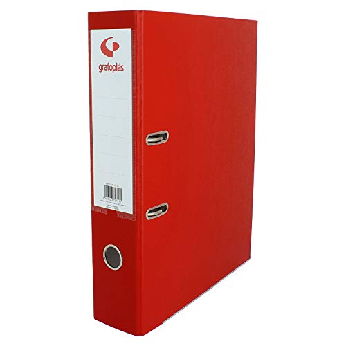 Grafoplás 27269551 Hebel-Ordner, A4, Ringe 65 mm, Rot, gefüttert Polypropylen, Öse auf Rückseite, Serie Grafcolor, 12er pack Grafoplás 27269551 Hebel-Ordner, A4, Ringe 65 mm, Rot, gefüttert Polypropylen, Öse auf Rückseite, Serie Grafcolor, 12er pack von Grafoplás