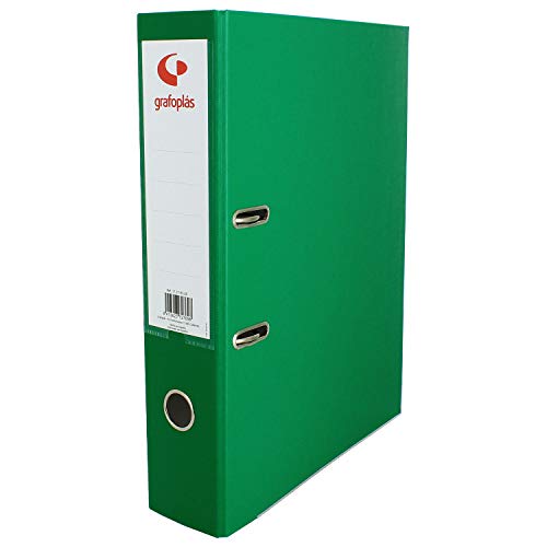 Grafoplás 27279520 12er-Pack Hebel-Aktenordner, Foliogröße, Ringe 65 mm, grün, mit Polypropylen, Öse auf Rückseite, Serie Grafcolor Grafoplás 27279520 12er-Pack Hebel-Aktenordner, Foliogröße, Ringe 65 mm, grün, mit Polypropylen, Öse auf Rückseite, Serie Grafcolor von Grafoplás