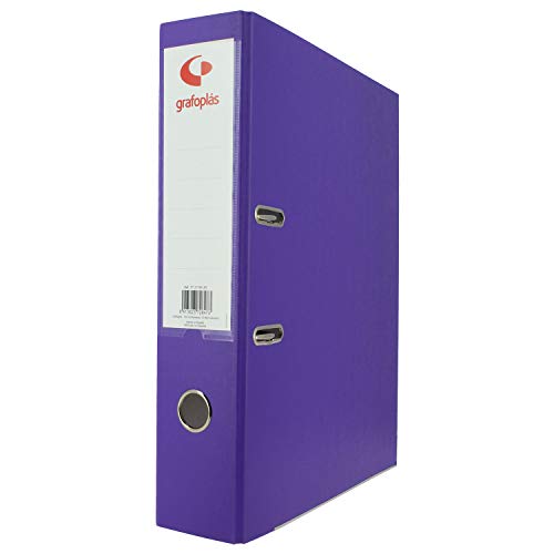 Grafoplás 27279535 Hebel-Aktenordner, Foliogröße, Ringe 65 mm, Violett, mit Polypropylen, gefüttert, Ösen auf Rücken, Serie Grafcolor Grafoplás 27279535 Hebel-Aktenordner, Foliogröße, Ringe 65 mm, Violett, mit Polypropylen, gefüttert, Ösen auf Rücken, Serie Grafcolor von Grafoplás