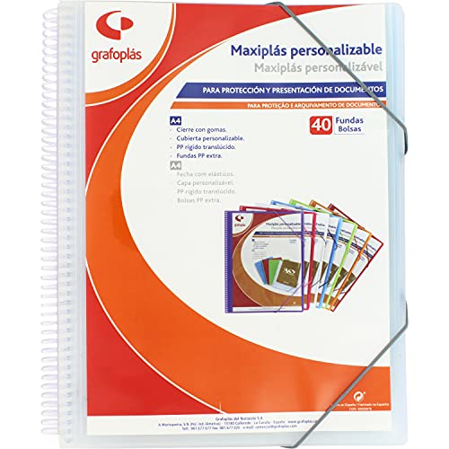 Grafoplás 39844000 Maxi-Plastik-Mappe mit Spiralbindung, 40 Hüllen, mehrfarbig, 30,8 x 24 x 20 Grafoplás 39844000 Maxi-Plastik-Mappe mit Spiralbindung, 40 Hüllen, mehrfarbig, 30,8 x 24 x 20 von Grafoplás