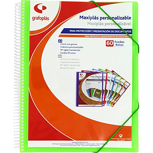 Grafoplás 39846021 Maxi-Plastik-Mappe mit Spiralbindung, 60 Hüllen, Grün, 30,8 x 24 x 22 cm Grafoplás 39846021 Maxi-Plastik-Mappe mit Spiralbindung, 60 Hüllen, Grün, 30,8 x 24 x 22 cm von Grafoplás