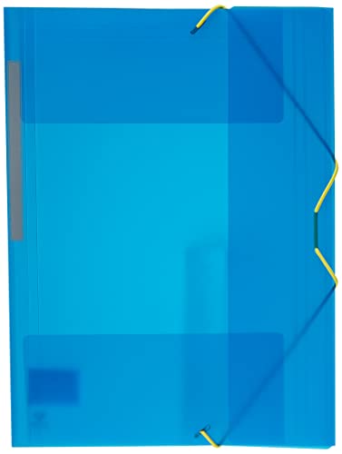 Grafoplás 04801230-Mappe mit 3 Klappen aus Polypropylen, mit Gummizug, Blau, Folio von Grafoplás