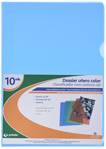 Grafoplas 5281130 Dossier-Sichthüllen, A4, blau, 10 Stück. von Grafoplás