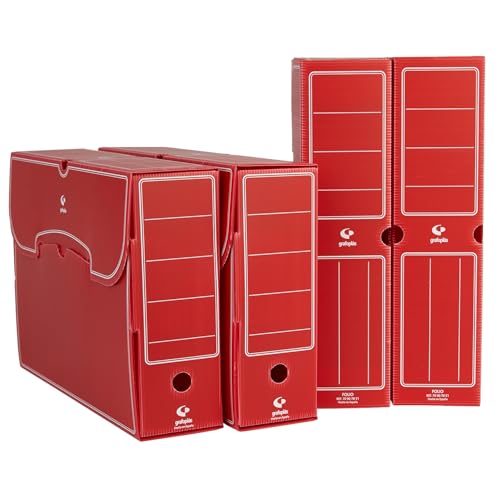 Grafoplás 70905851. Packung mit 25 Aktenkartons, Kunststoff, Rot, Foliengröße, 36 x 26,3 x 9,5 cm Grafoplás 70905851. Packung mit 25 Aktenkartons, Kunststoff, Rot, Foliengröße, 36 x 26,3 x 9,5 cm von Grafoplás