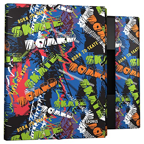 Grafoplás 82402652. Ordner mit 3 Klappen, gefütterter Karton, harter Deckel, Folio-Größe, Sports-Kollektion, Skate, FSC-zertifiziert von Grafoplás