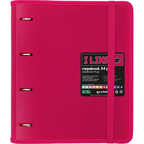Grafoplas 88100554 Carpebook Like Ringbuch mit 4 Ringen, A4, Pink Grafoplas 88100554 Carpebook Like Ringbuch mit 4 Ringen, A4, Pink von Grafoplás