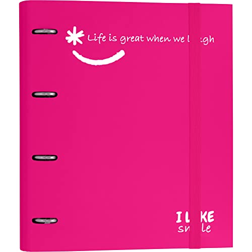 Grafoplás 88101354 Mappe mit 4 Stanzringen, A4, Fuchsie, FSC-Papier, gefüttert, mit Trennwänden, Carpebook Like Smile Grafoplás 88101354 Mappe mit 4 Stanzringen, A4, Fuchsie, FSC-Papier, gefüttert, mit Trennwänden, Carpebook Like Smile von Grafoplás