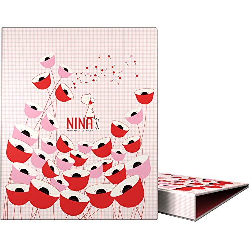 Grafoplás 88141974 Kollektion Nina and Other Little Things Ringbuch mit 4 Ringen, 25 mm, Modell Poppies A4 von Grafoplás