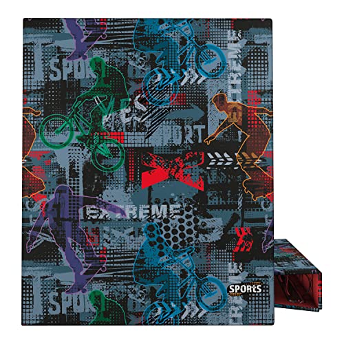 Grafoplás 88142653 Ringbuch, A4, 4 gemischte Ringe, 25 mm, Kollektion Sports, Extreme, FSC zertifiziert Grafoplás 88142653 Ringbuch, A4, 4 gemischte Ringe, 25 mm, Kollektion Sports, Extreme, FSC zertifiziert von Grafoplás