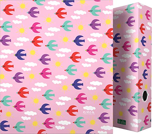 Grafoplás 88171932 Elena Corredoira Ringbuch mit 4 Ringen, 40 mm, mehrfarbig, A4 von Grafoplás