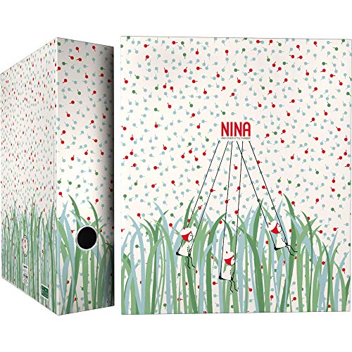 Grafoplás 88172616 Kollektion Nina and Other Little Things Ringbuch mit 4 Ringen, 40 mm, Modell Nature, A4 von Grafoplás