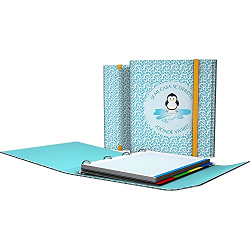 Grafoplás 88212631 Ringbuch A4 mit 4 Ringen mit Klappe, Gummibandverschluss, inkl. Ersatzeinlage und Register, Wise Planet, Pinguin Grafoplás 88212631 Ringbuch A4 mit 4 Ringen mit Klappe, Gummibandverschluss, inkl. Ersatzeinlage und Register, Wise Planet, Pinguin von Grafoplás