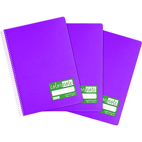 Grafoplás 98527535 Notizheft, 3 mm, A4, Einband aus Polypropylen, 80 Blatt, 90 g/m², Violett, Serie ColorNote Grafoplás 98527535 Notizheft, 3 mm, A4, Einband aus Polypropylen, 80 Blatt, 90 g/m², Violett, Serie ColorNote von Grafoplás