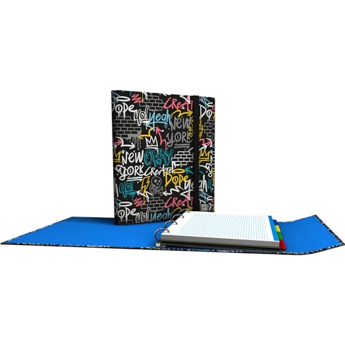 Grafoplás A4-Ringordner mit Nachfüllung und Klappe | Wall Bits & Bobs | Inklusive Trennblättern | Gummizugverschluss | Ergonomisch gebogener Rücken | kariertes Papier 5 x 5 90 g | FSC-zertifiziert Grafoplás A4-Ringordner mit Nachfüllung und Klappe | Wall Bits & Bobs | Inklusive Trennblättern | Gummizugverschluss | Ergonomisch gebogener Rücken | kariertes Papier 5 x 5 90 g | FSC-zertifiziert von Grafoplás