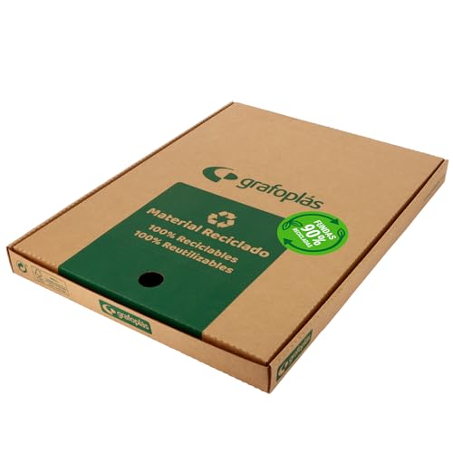 Grafoplás | Box mit 100 Klarsichthüllen | 90% recycelt | Polypropylen Extra Qualität | 16 Lochungen | Transparenz Leder Orange | Perfektes Zubehör für Aktenordner Grafoplás | Box mit 100 Klarsichthüllen | 90% recycelt | Polypropylen Extra Qualität | 16 Lochungen | Transparenz Leder Orange | Perfektes Zubehör für Aktenordner von Grafoplás