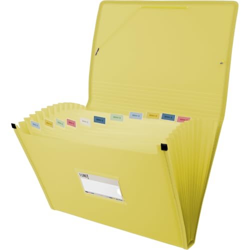 Grafoplas - Fächermappe, Folio-Format, Gelb, 13 Positionen, halbhart, blickdicht, mit Sichtfenster, perfekter Aktenordner für Schul- und Bürodokumente Grafoplas - Fächermappe, Folio-Format, Gelb, 13 Positionen, halbhart, blickdicht, mit Sichtfenster, perfekter Aktenordner für Schul- und Bürodokumente von Grafoplás