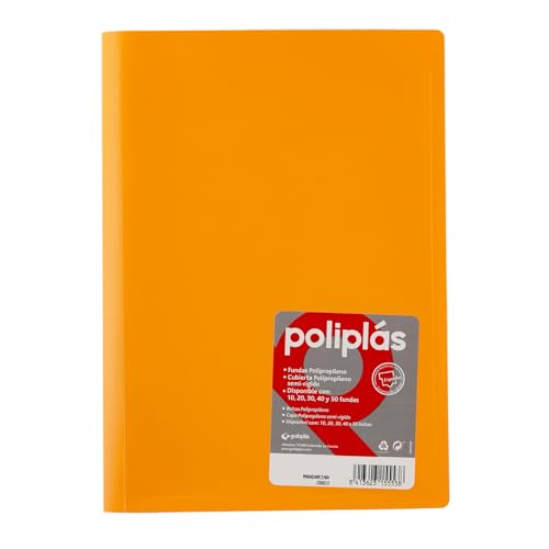 Grafoplas I Ordner mit Kunststoffhüllen I 10 transparente Hüllen I Größe DIN A4 Mandarina I Serie Poliplas undurchsichtig I Hergestellt in Spanien I Flexibler Deckel | Große Kapazität Grafoplas I Ordner mit Kunststoffhüllen I 10 transparente Hüllen I Größe DIN A4 Mandarina I Serie Poliplas undurchsichtig I Hergestellt in Spanien I Flexibler Deckel | Große Kapazität von Grafoplás