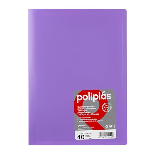 Grafoplas I Ordner mit Kunststoffhüllen I 40 transparente Hüllen I Folio Lavendel I Serie Polyplas Blickdicht I Hergestellt in Spanien I Flexibler Deckel I Große Kapazität Grafoplas I Ordner mit Kunststoffhüllen I 40 transparente Hüllen I Folio Lavendel I Serie Polyplas Blickdicht I Hergestellt in Spanien I Flexibler Deckel I Große Kapazität von Grafoplás