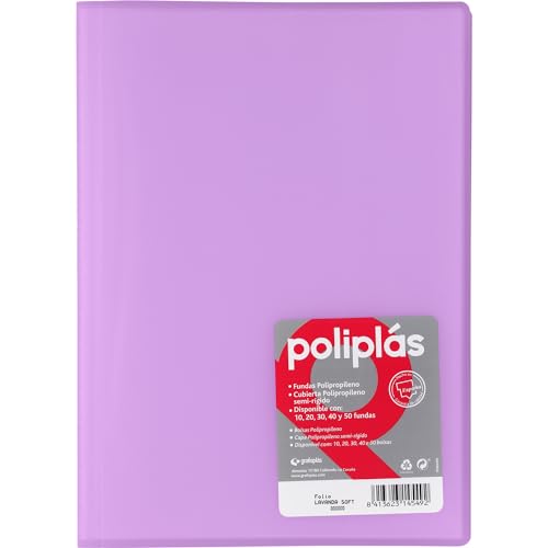Grafoplas I Ordner mit Kunststoffhüllen I 50 transparente Hüllen I Folio Lavendel Soft I Serie Polyplas Durchscheinend I Hergestellt in Spanien I Große Kapazität Grafoplas I Ordner mit Kunststoffhüllen I 50 transparente Hüllen I Folio Lavendel Soft I Serie Polyplas Durchscheinend I Hergestellt in Spanien I Große Kapazität von Grafoplás