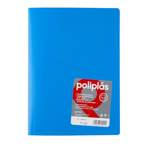 Grafoplas I Ordner mit Plastikhüllen I 50 transparente Hüllen I Größe DIN A4 Himmelblau I Serie Poliplas Blickdicht I Hergestellt in Spanien I Flexibler Deckel I Große Kapazität Grafoplas I Ordner mit Plastikhüllen I 50 transparente Hüllen I Größe DIN A4 Himmelblau I Serie Poliplas Blickdicht I Hergestellt in Spanien I Flexibler Deckel I Große Kapazität von Grafoplás