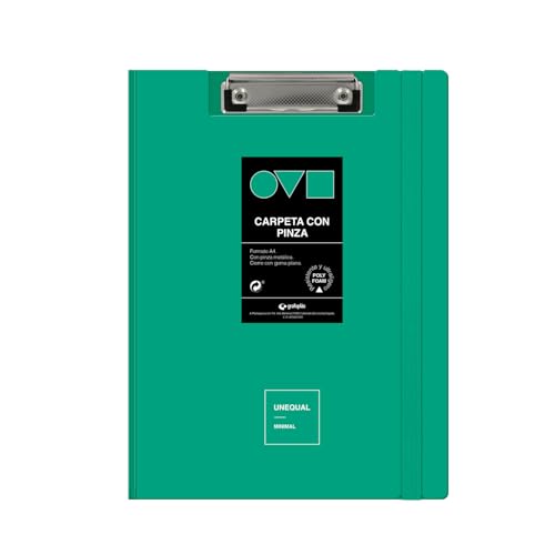 Grafoplas Klemmbrett A4+ | Deckel und Gummiverschluss | Türkis | Minimal Unequal | Gebogener Rücken mit 360-Grad-Öffnung | robust und ultraleicht | Metallclip | Polyfoam | recycelbar | für Büros Grafoplas Klemmbrett A4+ | Deckel und Gummiverschluss | Türkis | Minimal Unequal | Gebogener Rücken mit 360-Grad-Öffnung | robust und ultraleicht | Metallclip | Polyfoam | recycelbar | für Büros von Grafoplás