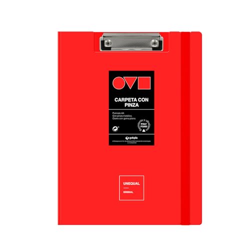 Grafoplas Klemmbrett A4 + | Deckel und Gummiverschluss | Rot | Minimal Unequal | Gebogener Rücken mit 360-Grad-Öffnung | robust und ultraleicht | Metallclip | Polyfoam | Recycelbar | Ideal für Büros Grafoplas Klemmbrett A4 + | Deckel und Gummiverschluss | Rot | Minimal Unequal | Gebogener Rücken mit 360-Grad-Öffnung | robust und ultraleicht | Metallclip | Polyfoam | Recycelbar | Ideal für Büros von Grafoplás