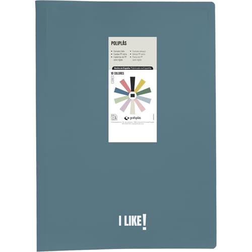 Grafoplas - Kunststoffmappe, 50 transparente Hüllen aus Polypropylen, Folio-Größe, Dunkelblau, flexibler Deckel, perfektes Büromaterial Grafoplas - Kunststoffmappe, 50 transparente Hüllen aus Polypropylen, Folio-Größe, Dunkelblau, flexibler Deckel, perfektes Büromaterial von Grafoplás