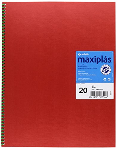 Grafoplas – Mappe mit 20 Hüllen, A4, Einband A4 rot von Grafoplás