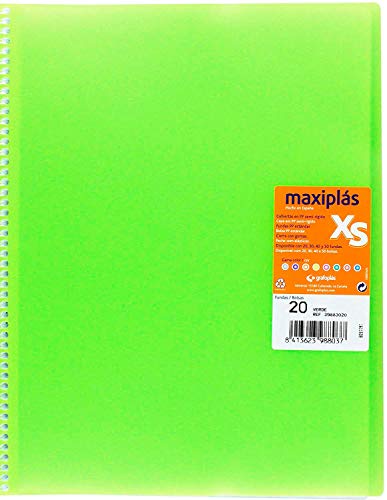 Grafoplas – Mappe mit 20 Hüllen, A4, Hardcover, PP A4 grün von Grafoplas