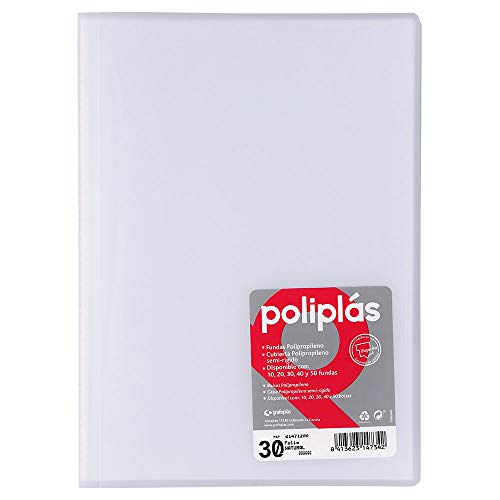 Grafoplas – Mappe mit 30 Hüllen, Foolscap, Deckel PP Folio durchsichtig von Grafoplas