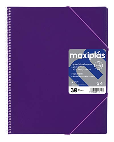 Grafoplas – Mappe mit 30 Hüllen A4 violett von Grafoplás