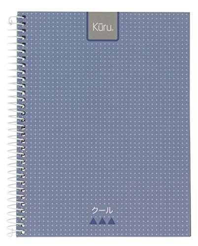 Grafoplás Notizbuch, dekoriert, Serie Kuru, A5, Spiralbindung, kariert 5X5 90 H, 90 g/m², 4 Löcher, 5 Streifen, Blau von Grafoplás