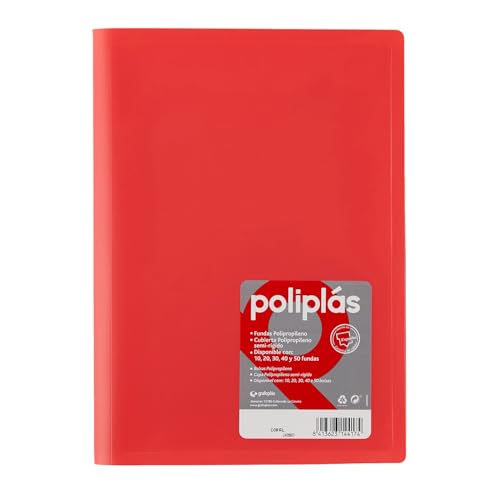 Grafoplas - Ordner, transparent, A4, Koralle, 40 Polypropylenhüllen, undurchsichtig, hergestellt in Spanien, flexibler Deckel, perfekt für die Archivierung von Dokumenten und Blättern von Grafoplás