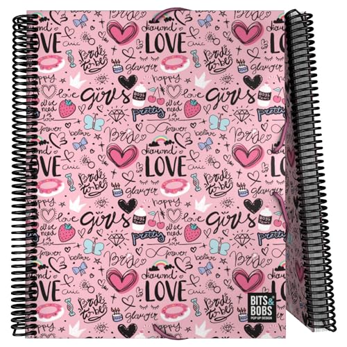 Grafoplás Ordner aus Kunststoff A4 | flexibler Einband | Spirale aus PVC | 30 Polypropyleneinlagen | Kollektion Design Bits&Bobs Pop Up Design Sweet | Maxiplas | perfektes Schulmaterial von Grafoplás