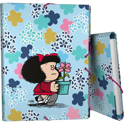 Grafoplás Ordner mit 3 Klappen | gefütterter Karton | Hardcover | Foliogröße | weiche Laminierung | Kollektion Design Mafalda Lively | FSC-zertifiziert Grafoplás Ordner mit 3 Klappen | gefütterter Karton | Hardcover | Foliogröße | weiche Laminierung | Kollektion Design Mafalda Lively | FSC-zertifiziert von Grafoplás