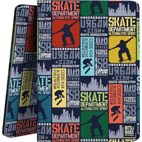 Grafoplás Ordner mit Hüllen aus Kunststoff, A4, flexibler Einband, 30 Einlagen aus Polypropylen, Kollektion Bits&Bobs Pop Up Design Skate, Polyplas, perfekt für die Organisation Ihrer Schulsachen von Grafoplás